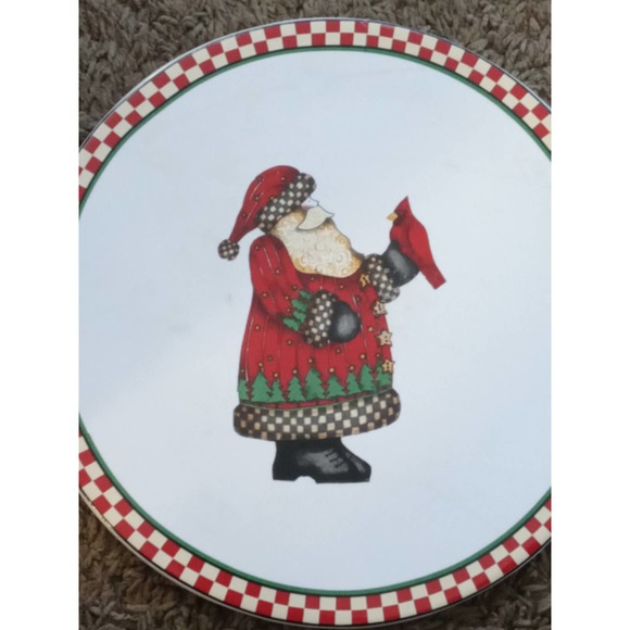 Vintage Sakura Trivet Magic of Santa Holiday Mugs Christmas Trees Stars Cardinal - Picture 2 of 3